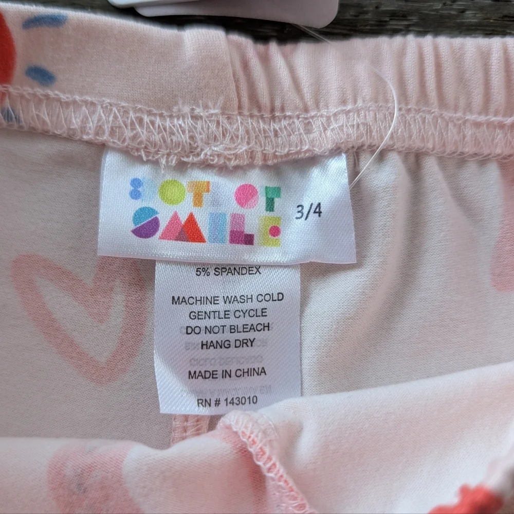 NWT Dot Dot Smile Lot of 2 Heart Unicorn Rainbow Kick Shorts Size 3/4